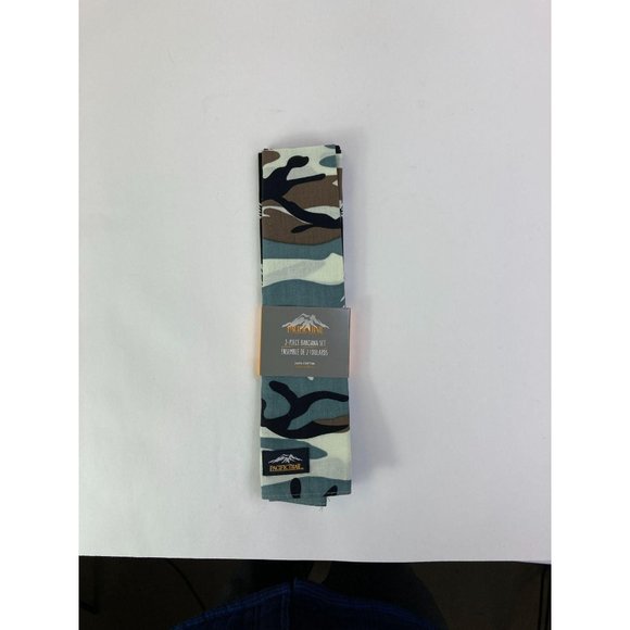 Pacific Trail Unisex Camo Black Bandana Set 2-Piece 129919 NEW - Picture 3 of 4